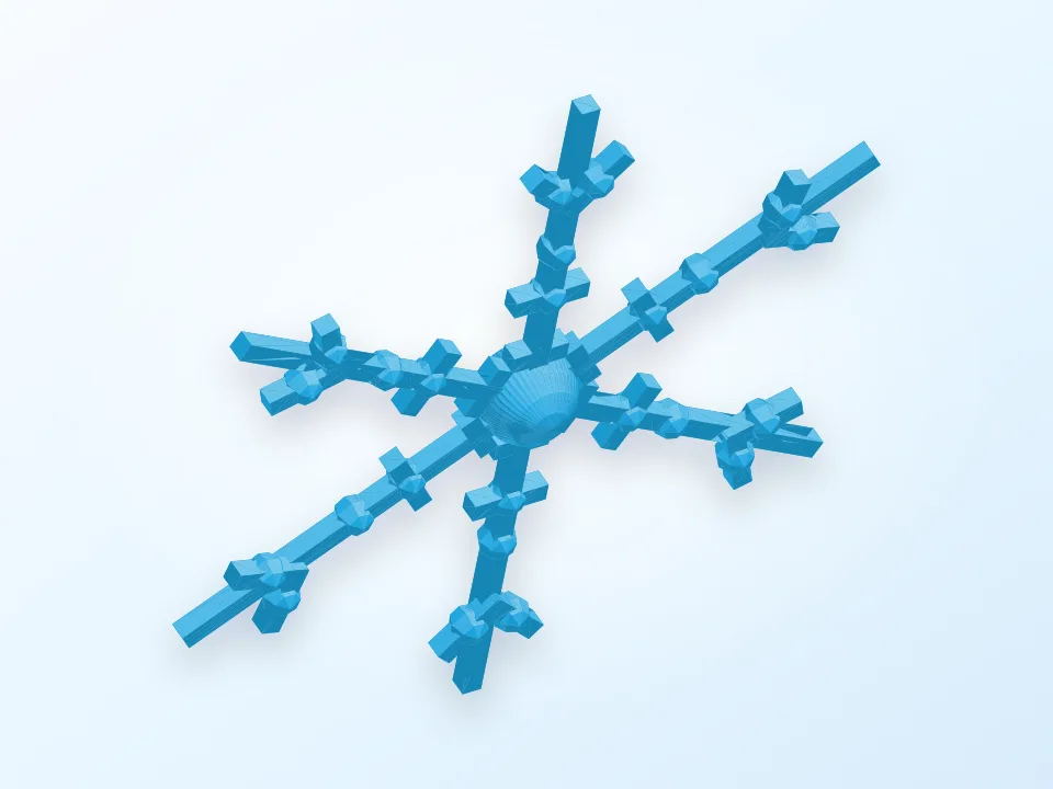 Crystal Snowflake 3D model preview