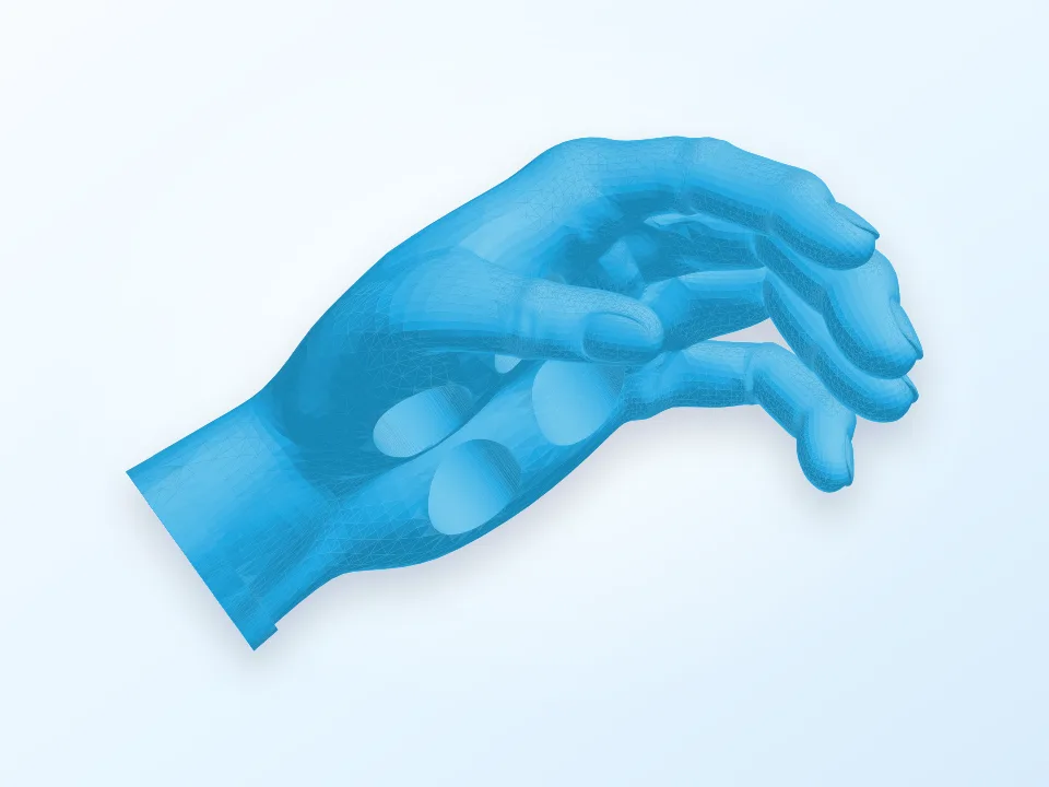 mano para cepillos de diente 3D model preview