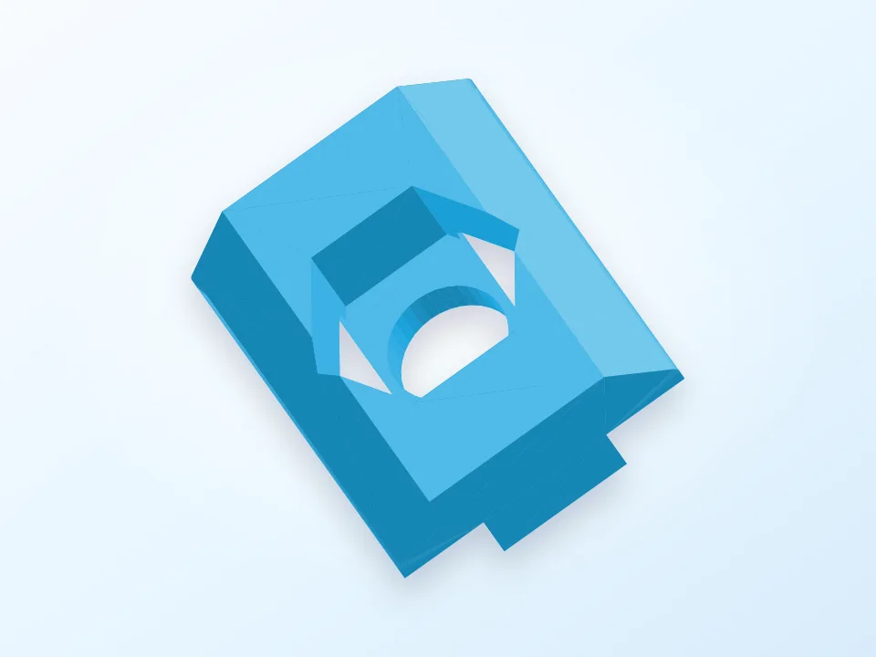 Nut for aluminium profile 30X30 3D model preview