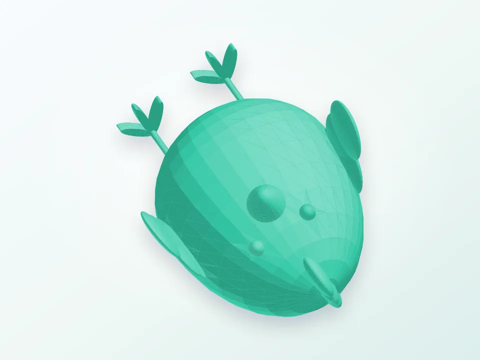 Chicken in an egg 3D model preview