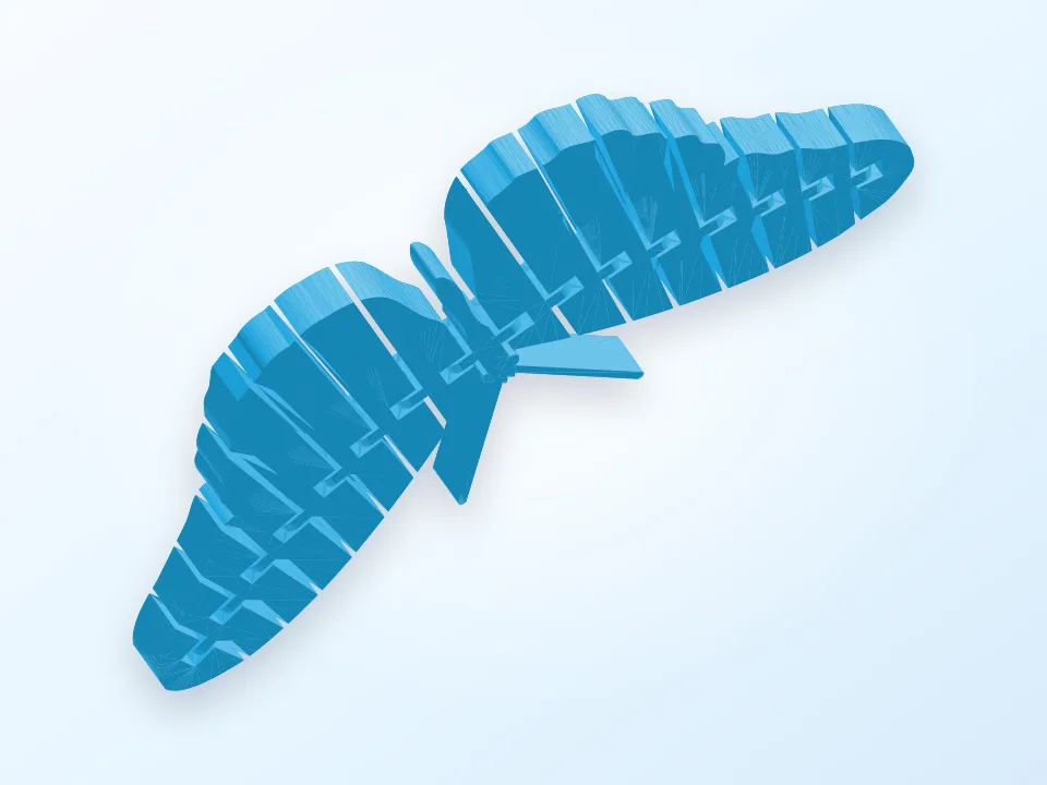 Articulated Butterfly 3D model preview