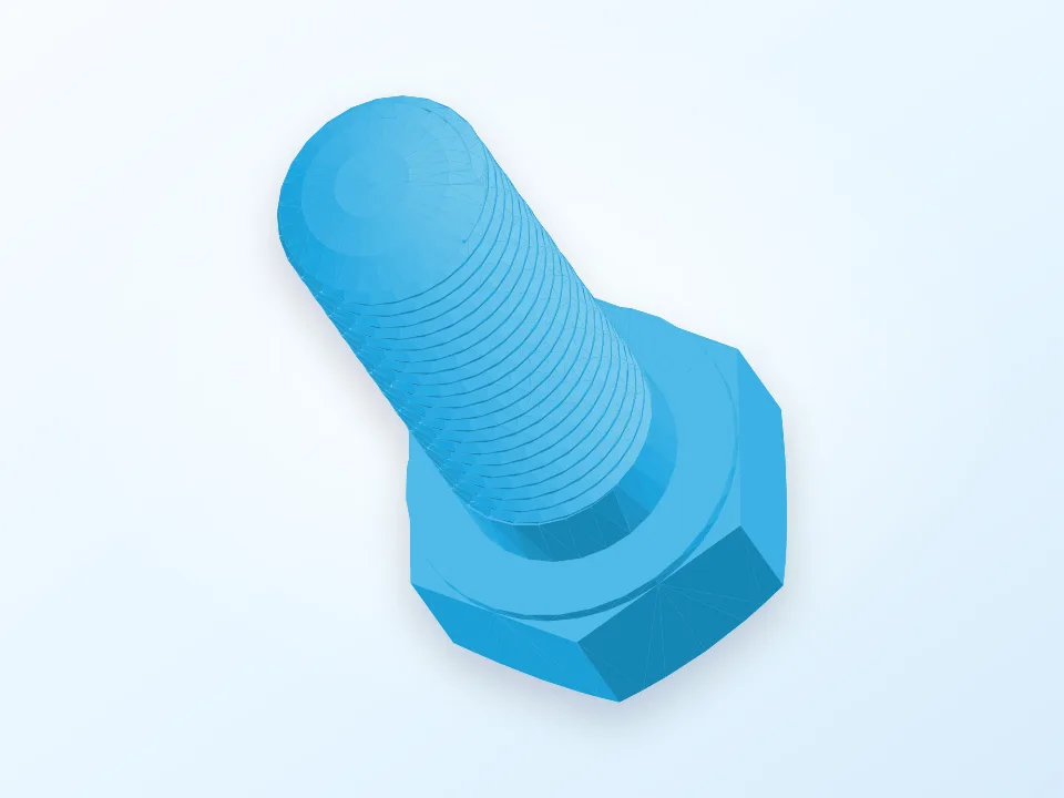 M36 Hexagon Head Screw 3D model preview