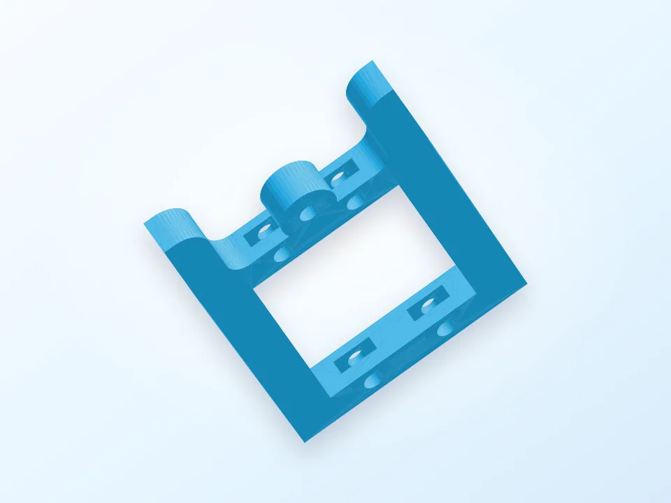 Flitzebogen2, Servo-Frame for 2x D47 3D model preview