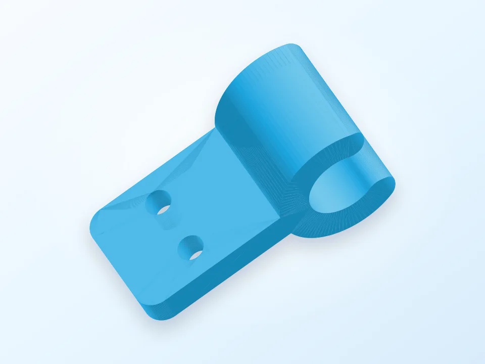 Cable clip with screw or nail fixing tab 3D model preview