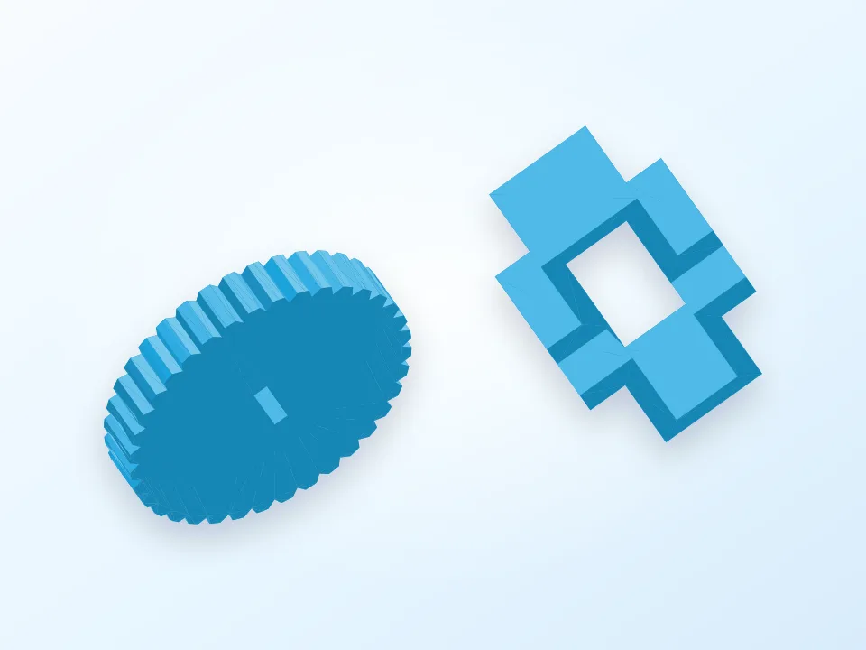 Thumbwheel-controlled twin potentiometer assembly 3D model preview