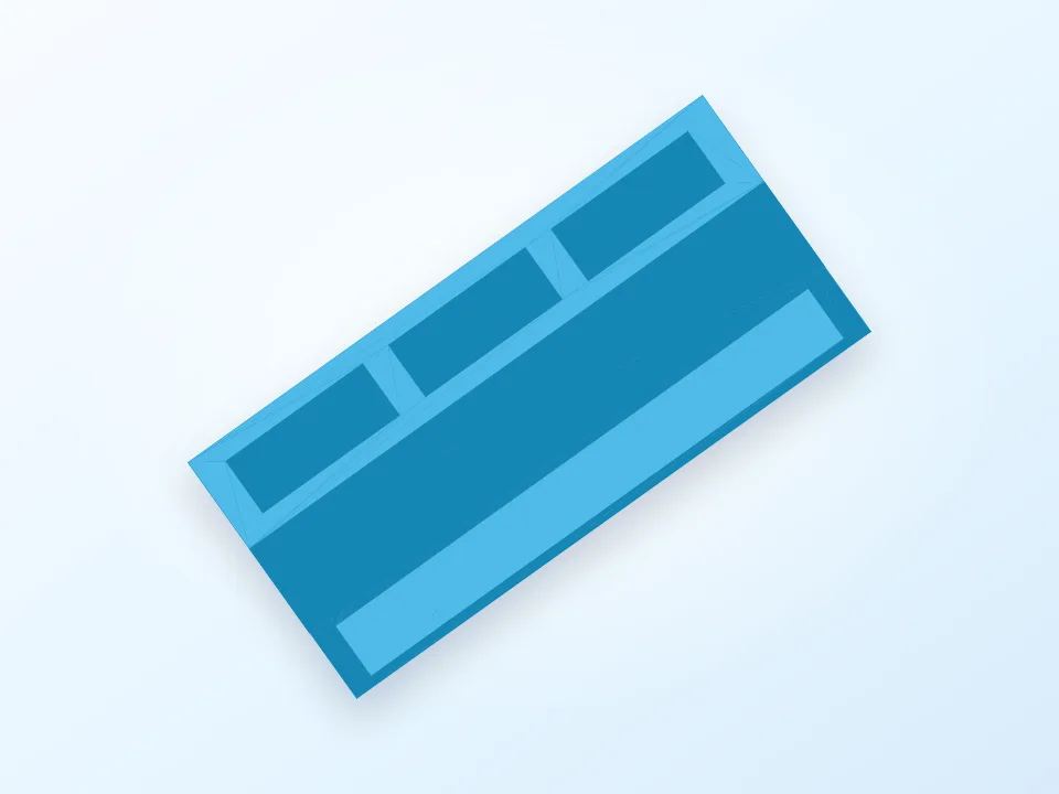 Housing for 3 x USB connectors 3D model preview