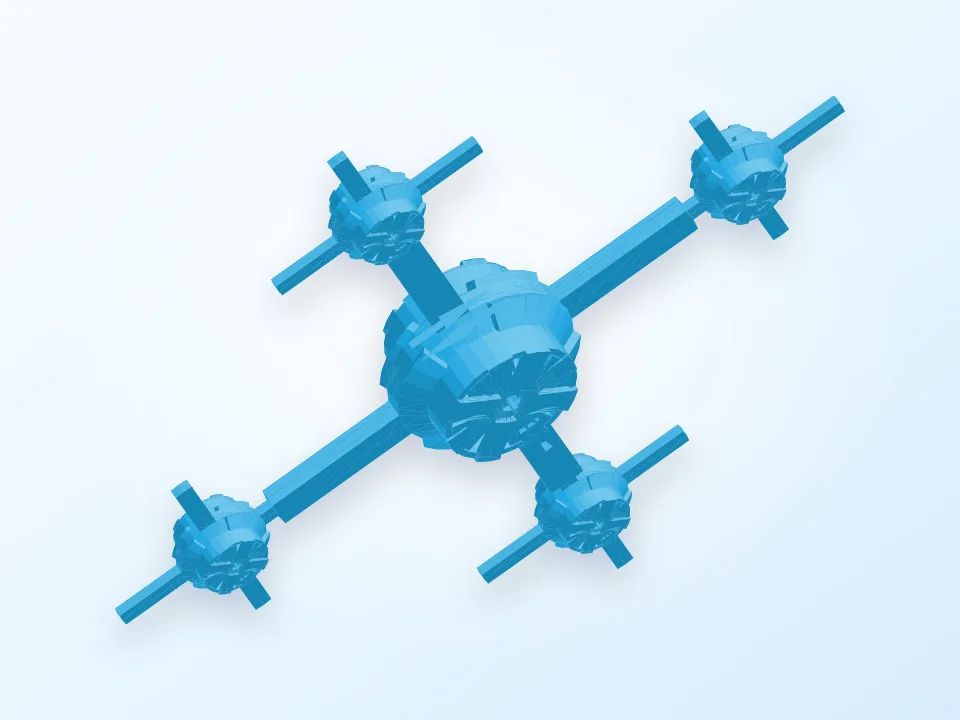 6D Doubled Inverted Brushless 3D model preview