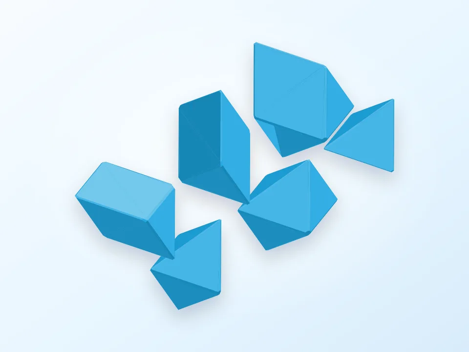 Rhombic Dodecahedron puzzles - building blocks 3D model preview