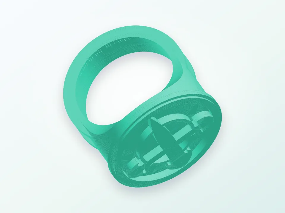 Ring with cross 3D model preview