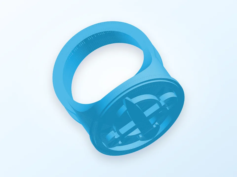 Ring with cross 3D model preview