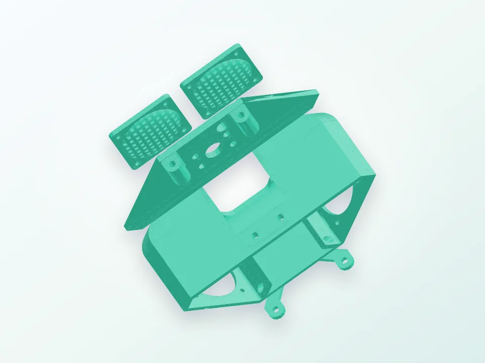 Fan doble para e3d 3D model preview