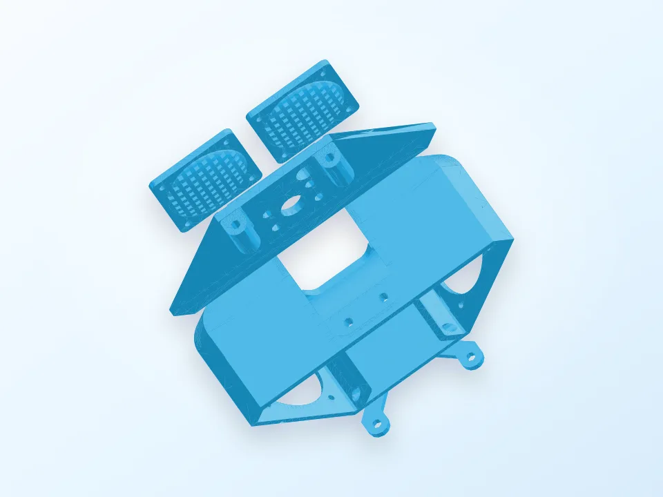 Fan doble para e3d 3D model preview