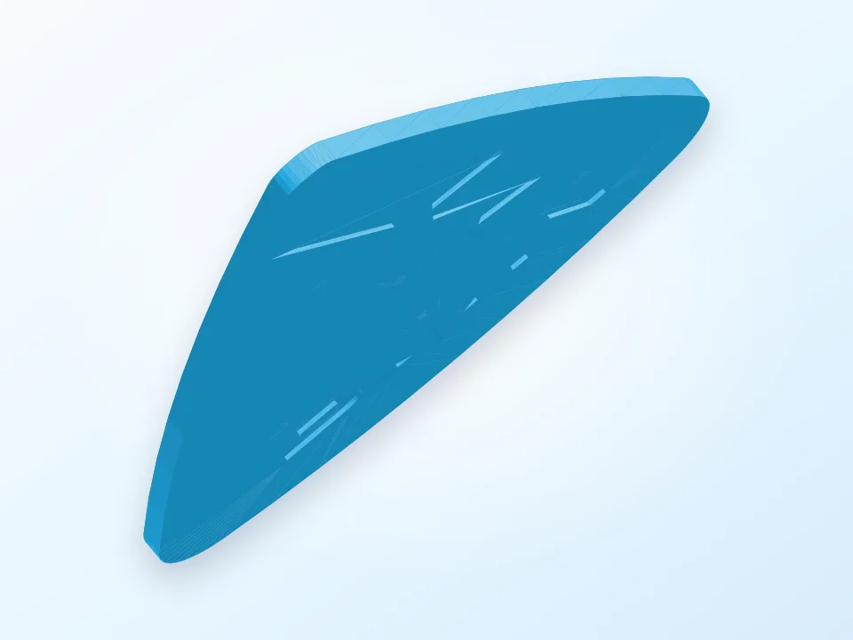 Pick with personal initials and David Bowie´s lightning bolt 3D model preview