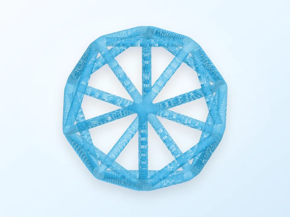 Wire Icosahedron 3D model preview