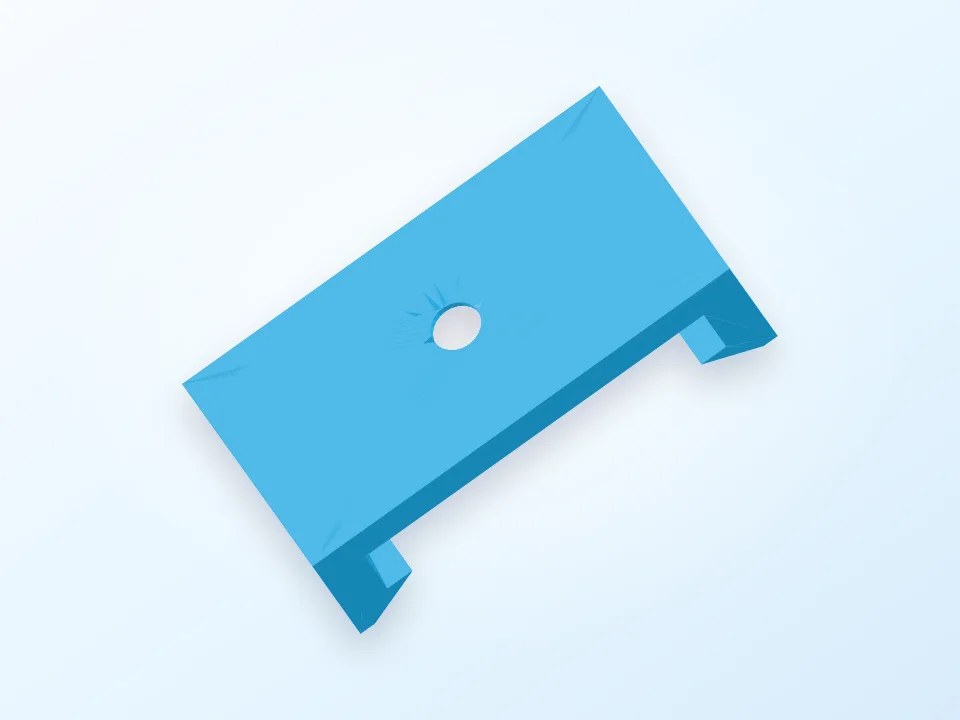 T8 Fluo or LED bracket 3D model preview