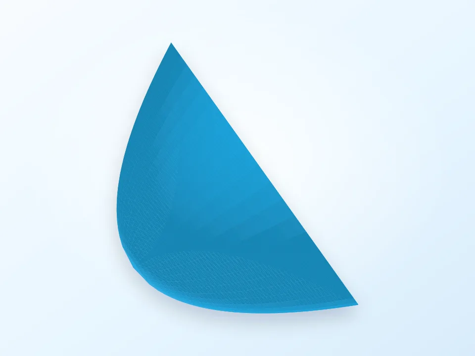 Solid of Revolution: Region between sqrt(x) and x^2 3D model preview