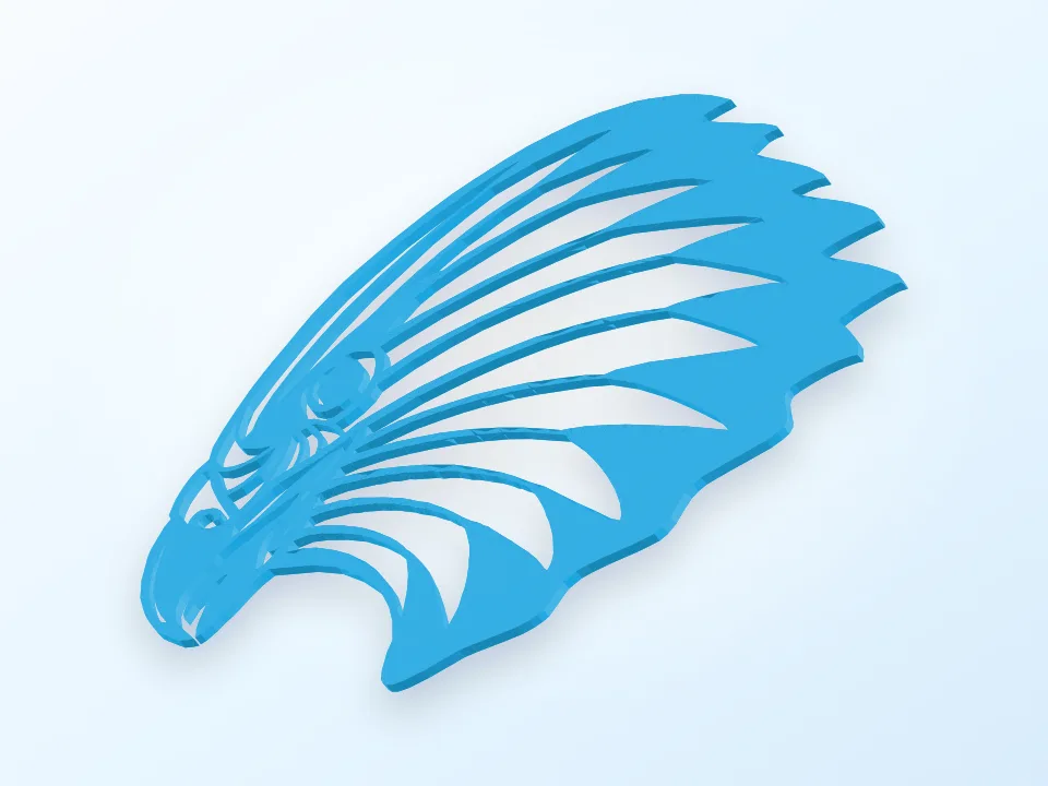2D Eagle Head 3D model preview