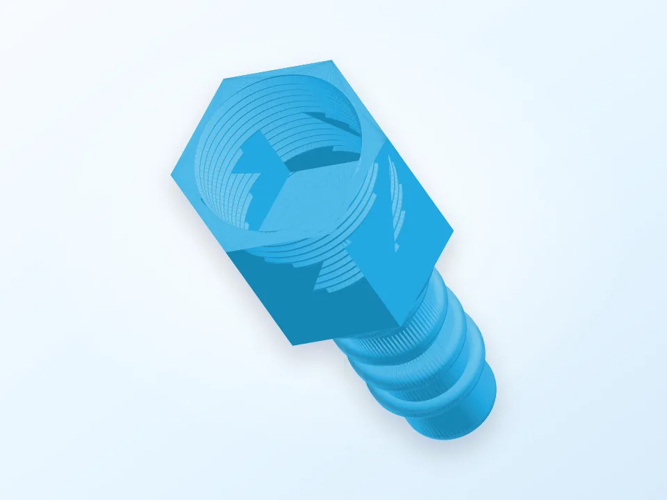 20mm female hose barb 3D model preview