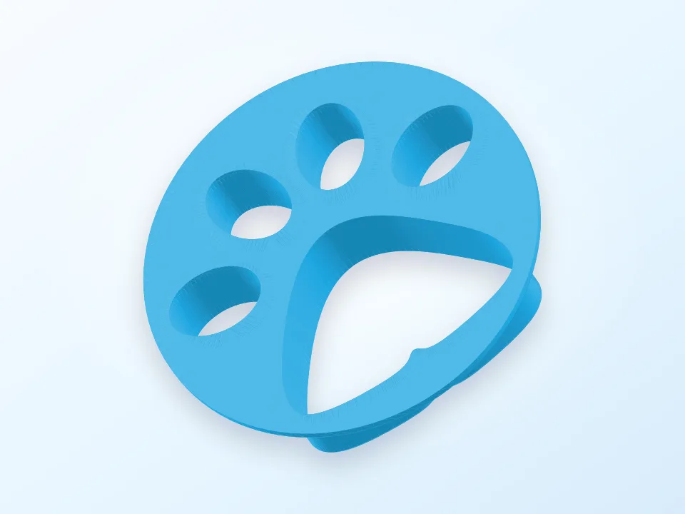 Dog Paw Cookie Cutter 3D model preview