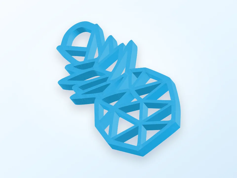 Pineapple keychain 3D model preview