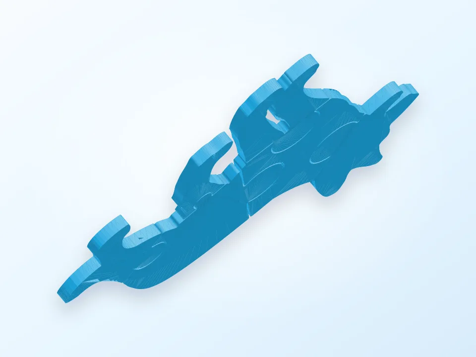 Simple dog puzzle 3D model preview