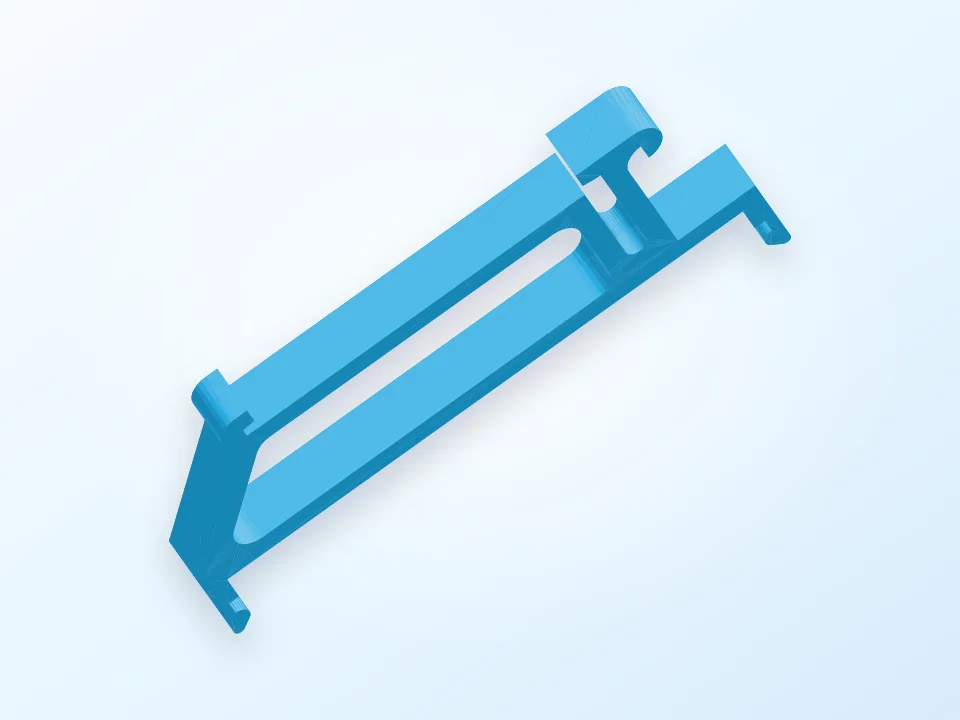 Parametric DIN rail PCB holder 3D model preview