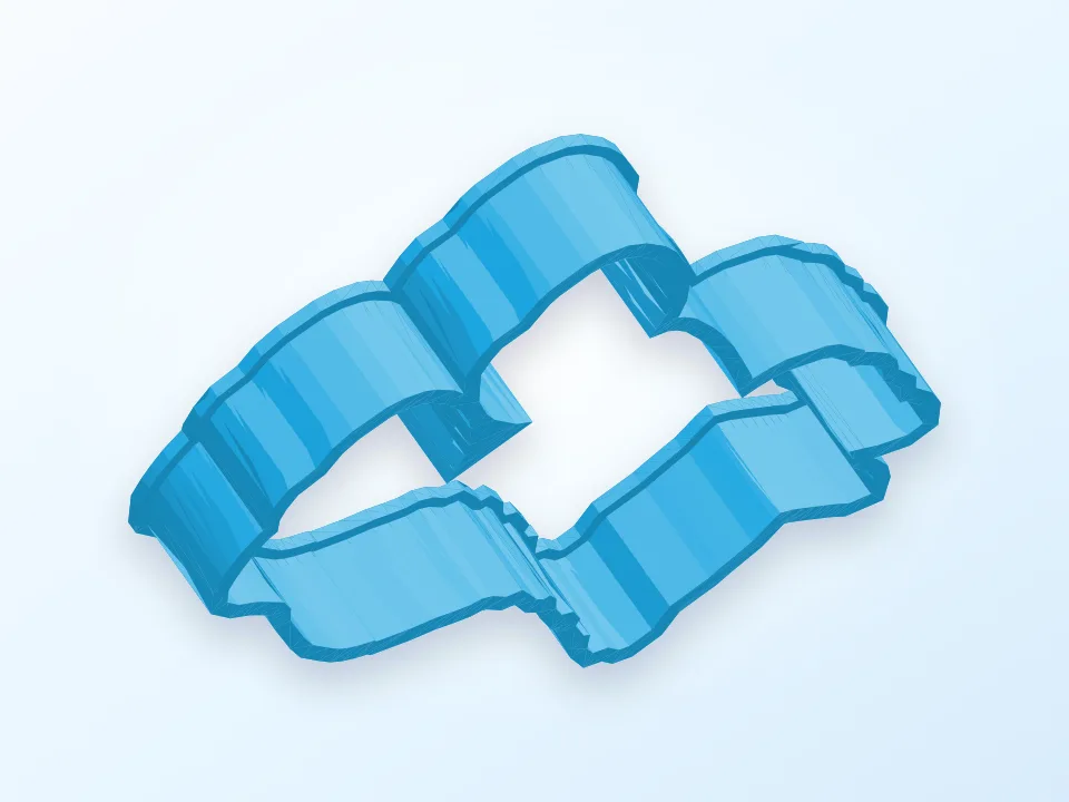 Roller skate with wings (SOY LUNA) Cookie cutter 3D model preview