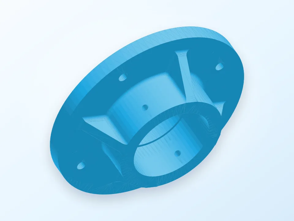 Base for PVC 40mm (1 1/2 in) pipe 3D model preview
