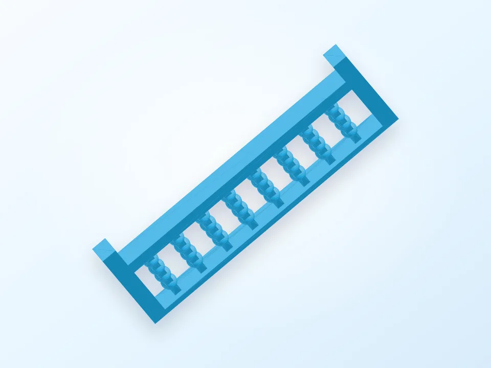 1/4" scale brass head-board and foot-board 3D model preview