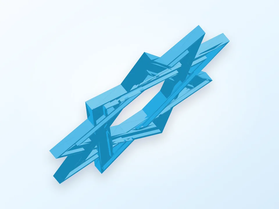 Baha'i Nine Pointed Star with Inlay 3D model preview