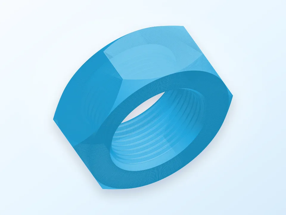 BIG NUTT (huge hex nut with 4"-4UNC threads) 3D model preview