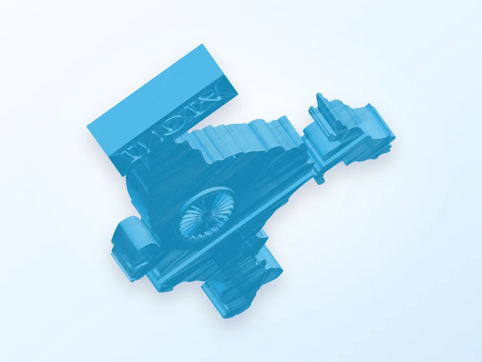 India Map on Indian Map 3D model preview