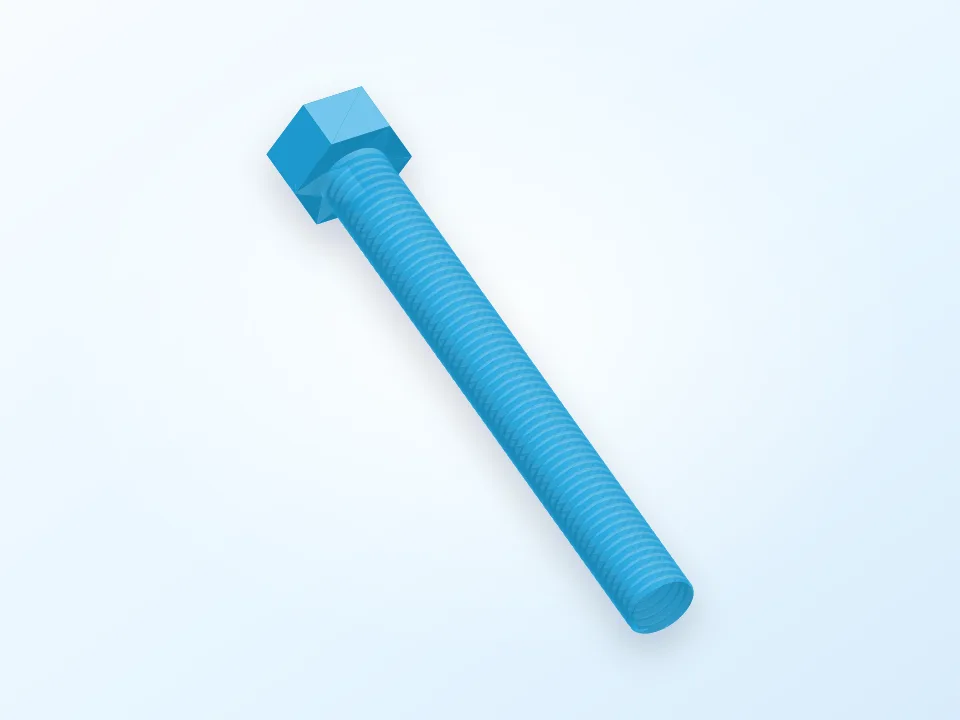 M14 Screw and Nut - 120mm 3D model preview