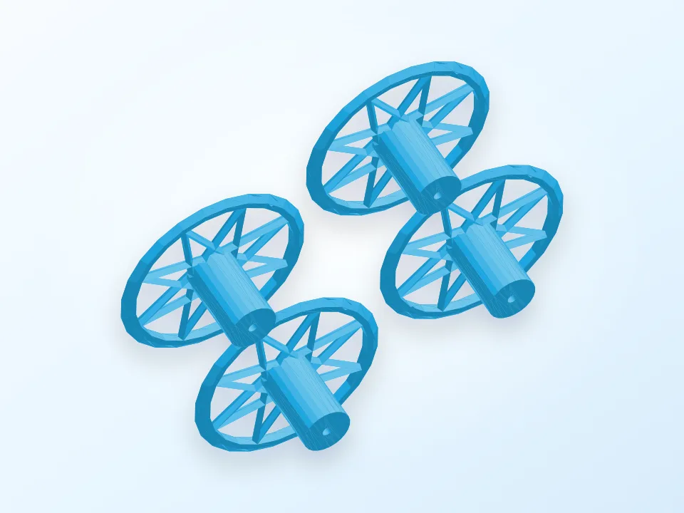 Lightweight toy car wheels 3D model preview