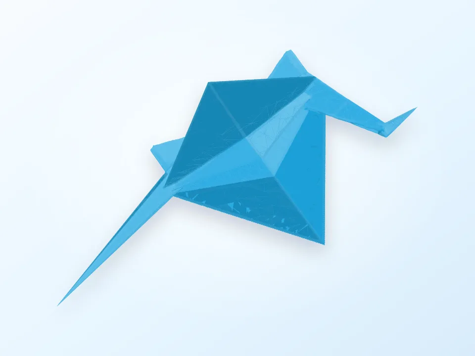 Origami Crane 3D model preview