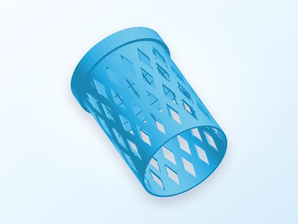 Fancy Pencil Cup 3D model preview