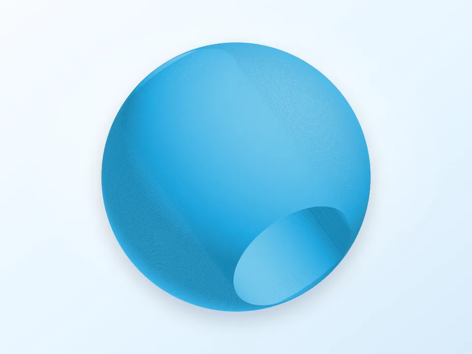 40mm Sphere 20mm Hole 3D model preview