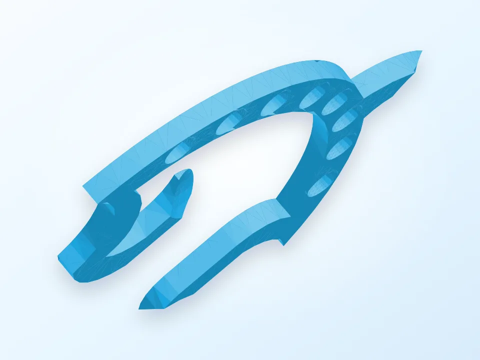 Two-Tone Portable Coat and Purse Hook 3D model preview