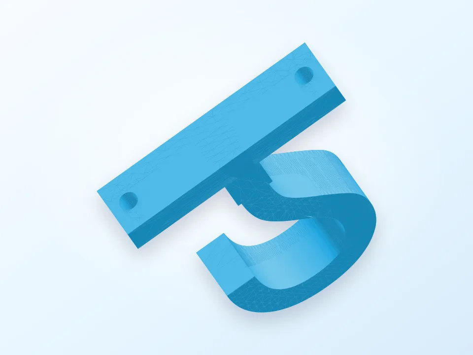 Helvetica Question Mark Coat Hook 3D model preview