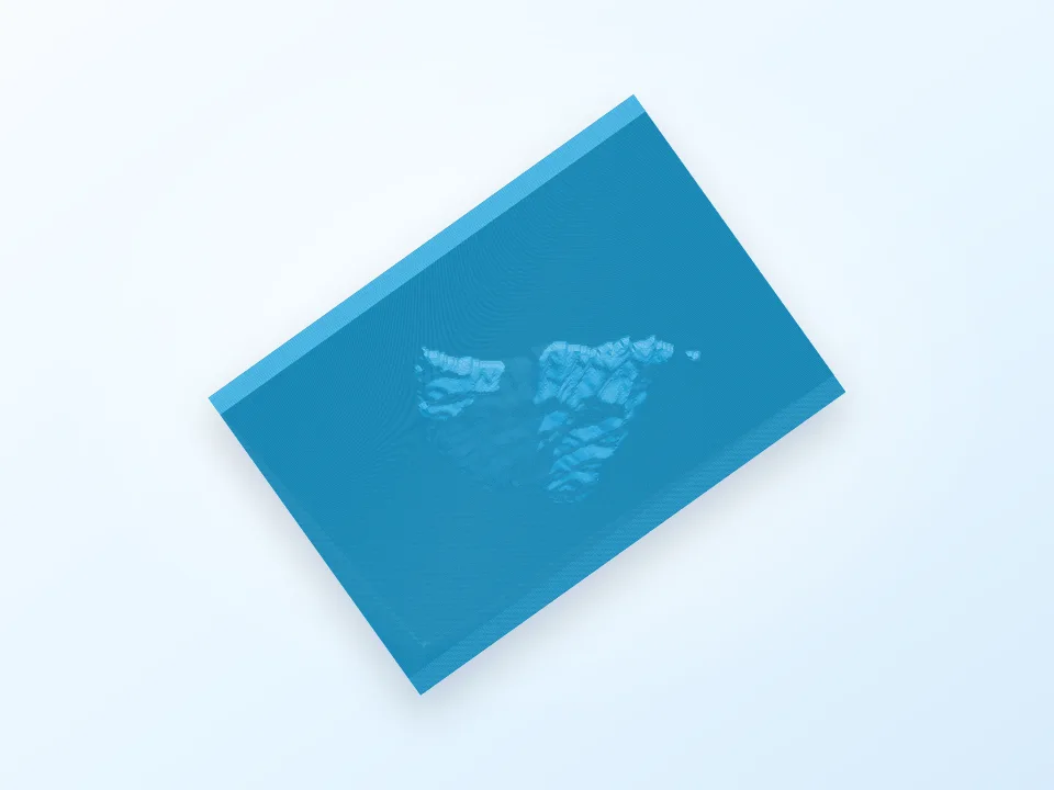 Agios Efstrátios Miniature Topographic Map (Correct Proportion) 3D model preview