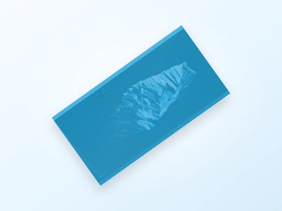 Samothráki Miniature Topographic Map (Correct Proportion) 3D model preview