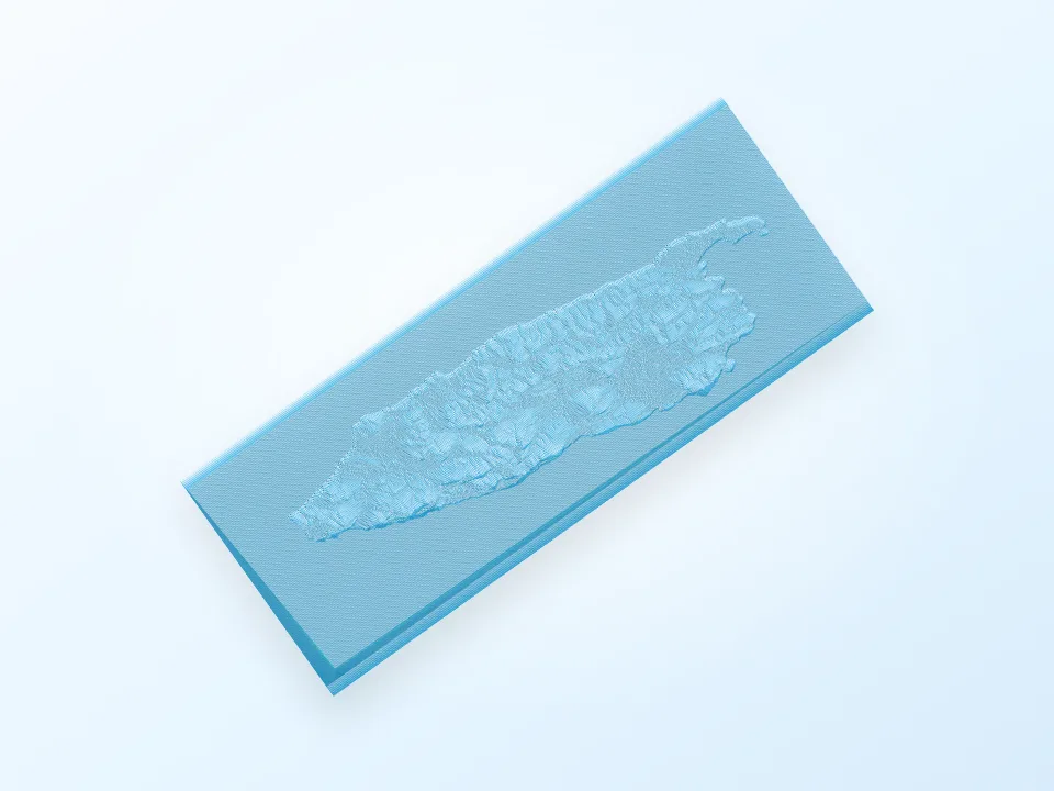 Gökçeada Miniature Topographic Map (Correct Proportion) 3D model preview