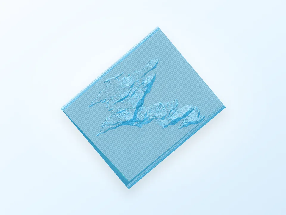 Karpathos Miniature Topographic Map (Correct Proportion) 3D model preview