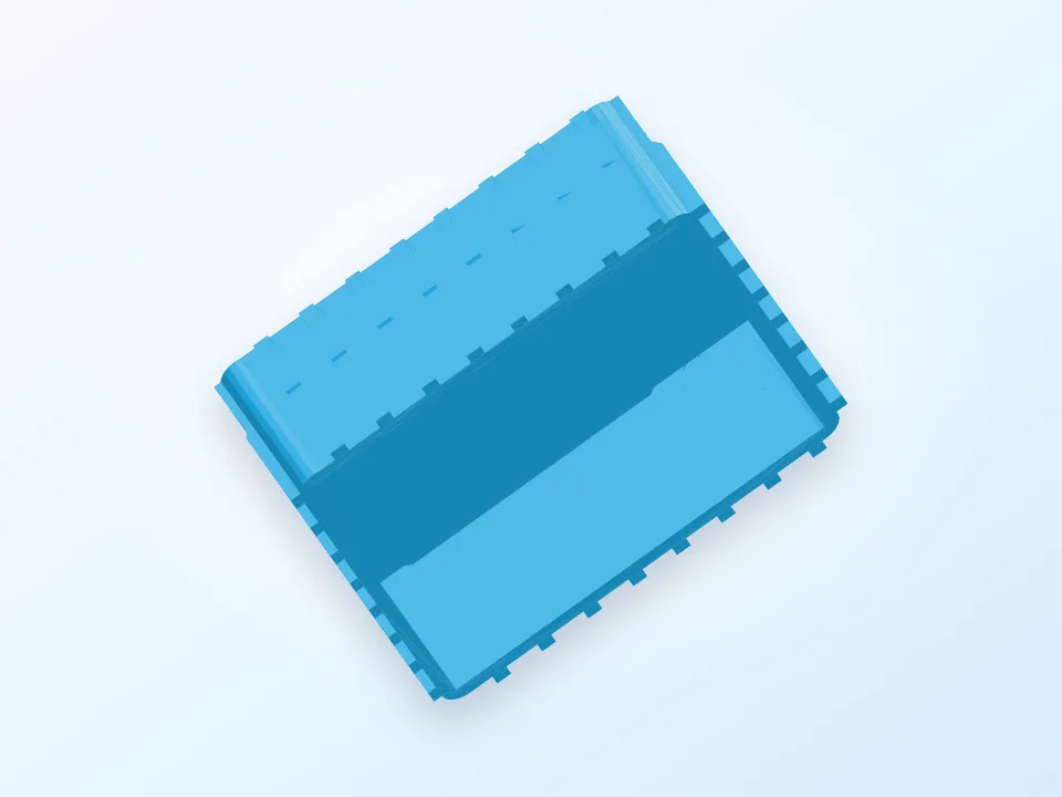 Small ribbed box 3D model preview