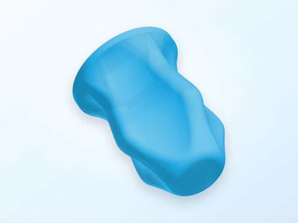 Blue 3D preview of a compact key handle sleeve