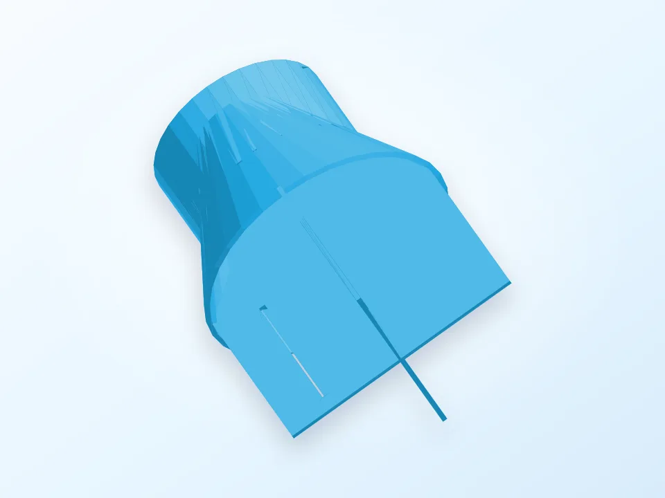 Generated 3D preview of a blue funnel-shaped garden insect trap insert.