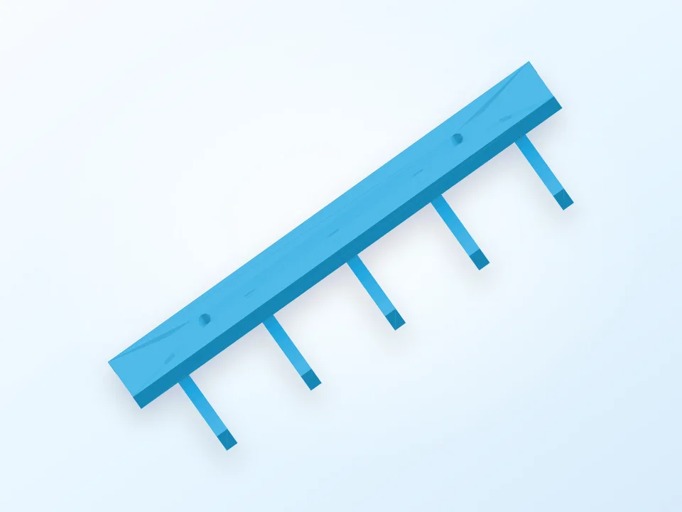 Wall Hook or Scrunchy Holder 3D model preview