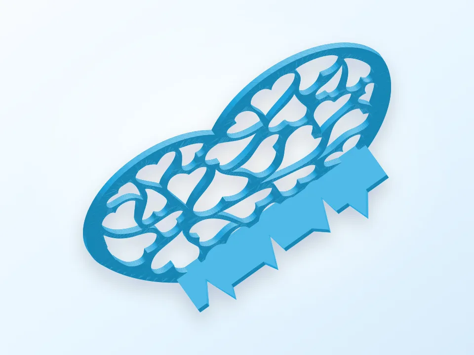 napkin holder valentine 3D model preview