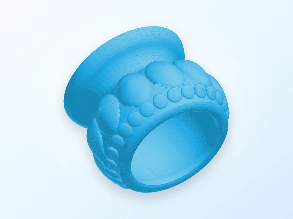 Generated 3D preview of a blue textured decorative vase.