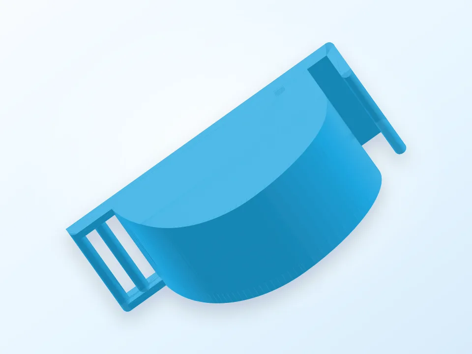 Pet bird food cup (10x10 mm square tubing) 3D model preview